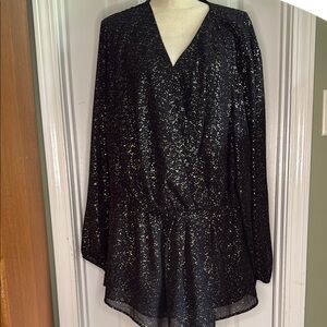 Lane Bryant Black and Gold Blouse